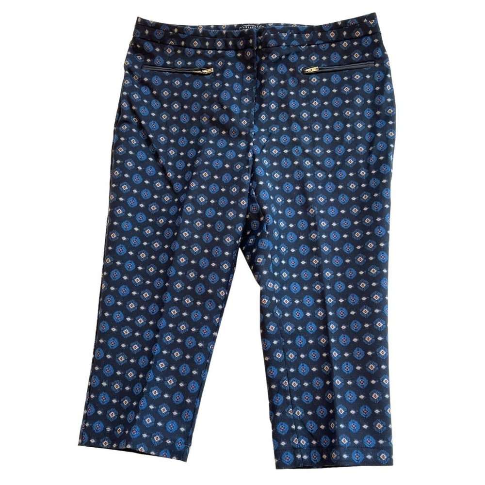 Metaphor Womens Black and Blue Capris Sz 10